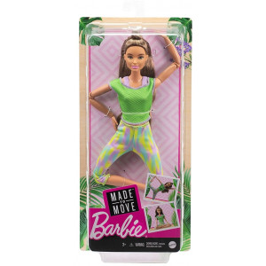 Кукла Barbie Безграничные движения - Волнистые волосы в зеленом костюме