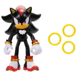 Игрушка Sonic The Hedgehog - Шэдоу с колечками, Jakks Pacific (10 см)