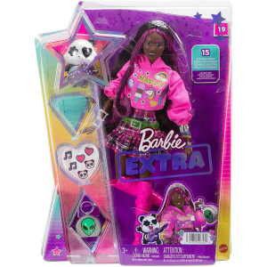 Кукла Барби Экстра #19 афроамериканка с пандой, Barbie Extra Doll HKP93 