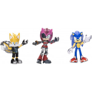 Набор из 3 фигурок Sonic The Hedgehog Нью Йок Сити - Соник, Тейлз, Роуз (6 см)