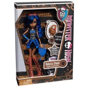 Кукла MONSTER HIGH - Робекка Стим базовая с питомцем