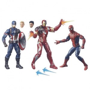 Набор фигурок Железный человек, Человек Паук и Капитан Америка "Война бесконечности" - Marvel Legends, Hasbro