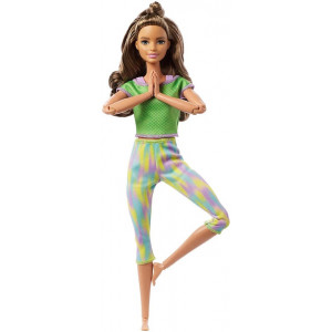 Кукла Barbie Безграничные движения - Волнистые волосы в зеленом костюме