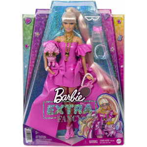 Кукла Барби Экстра #12 блондинка, Barbie Extra Fancy in Pink Glossy HHN12