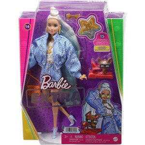 Кукла Barbie Экстра #16 блондинка с голубыми прядями волос HHN12