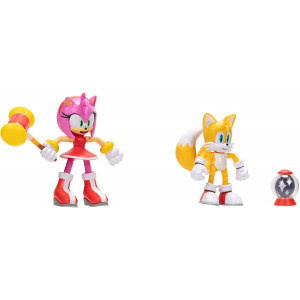 Набор фигурок Sonic The Hedgehog - Эми и Тейлз с аксессуарами (8-10 см) 