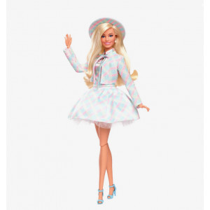 Кукла Barbie The Movie - Марго Робби в роли Барби в клетчатом наряде и шляпе