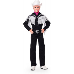 Кукла Barbie The Movie - Кен в черно-белом костюме в стиле вестерн 