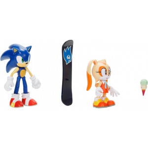 Набор фигурок Sonic The Hedgehog - Соник со скейтом и Крольчиха с мороженым (8-10 см)
