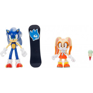 Набор фигурок Sonic The Hedgehog - Соник со скейтом и Крольчиха с мороженым (8-10 см)