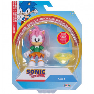 Фигурка Sonic the Hedgehog Action Figures Amy with Yellow Chaos Emerald 10cm