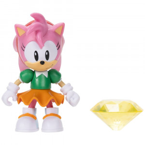 Фигурка Sonic the Hedgehog Action Figures Amy with Yellow Chaos Emerald 10cm