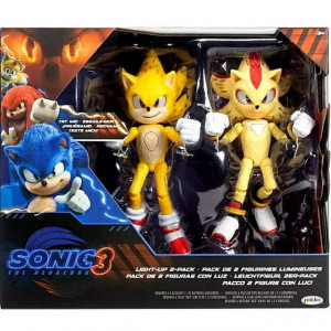 Набор фигурок Sonic The Hedgehog - Супер Соник и Супер Шедоу с подсветкой (13 см)
