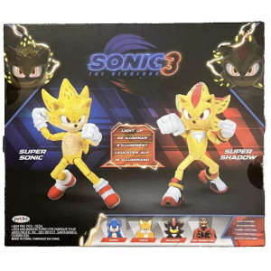 Набор фигурок Sonic The Hedgehog - Супер Соник и Супер Шедоу с подсветкой (13 см)