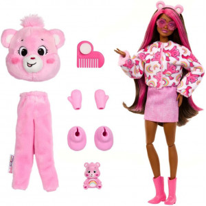 Кукла Barbie Cutie Reveal Care Bears в костюме розового мишки с питомцем и 10 сюрпризами Кукла Barbie Cutie Reveal Care Bears в костюме розового мишки с питомцем и 10 сюрпризами
