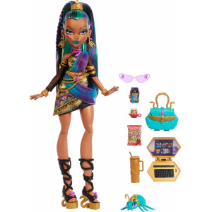Кукла Monster High Nefera De Nile Doll, Royal Mummy in Dress with Pet Scarab Lavish 