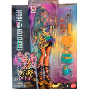 Кукла Monster High Nefera De Nile Doll, Royal Mummy in Dress with Pet Scarab Lavish 