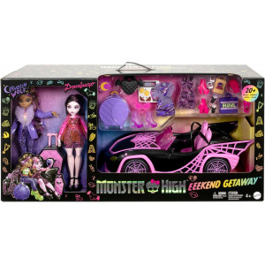 Игровой набор Monster High Eeekend Getaway 20+ Playset Clawdeen Wolf Draculaura Dolls