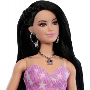 Кукла Barbie Deluxe Style Rare Finds #11 в розовом джинсовом наряде со звездами